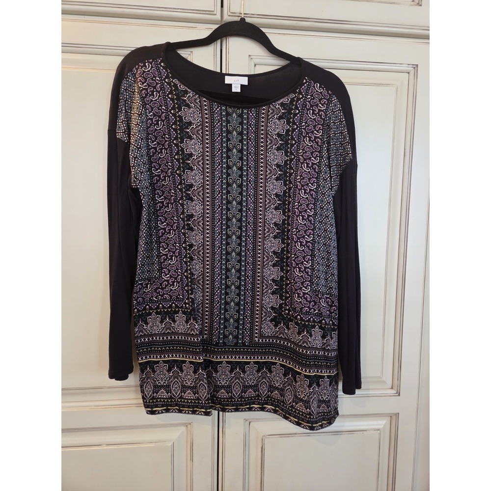 J Jill Paisley Tunic Top Women's Medium‎ Elevated Casual